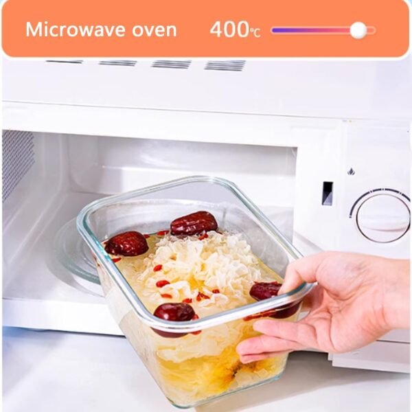 2.33QT /85oz Large Glass Food Storage Container with Airtight Locking Lid for Storing food, Vegetables, Fruits Roasting Turkey Freezer Microwave & Oven Safe Leak Proof - Image 8