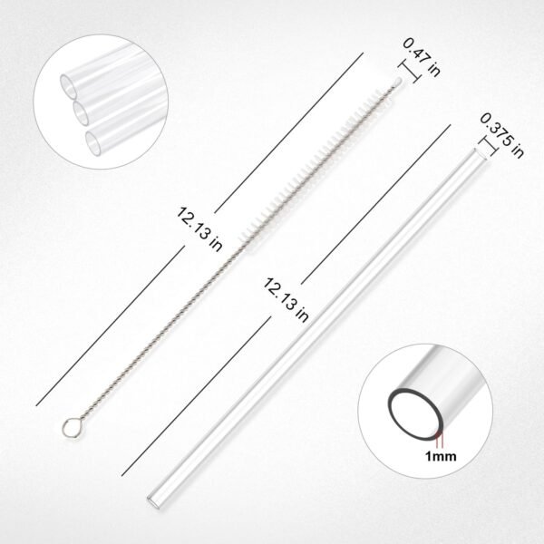 6Pack Replacement Straws for Stanley 40 30 20 14oz Tumbler, Airboat Reusable Clear Stainless Steel Glitter Straw and Brush for Stanley Adventure Quencher Travel Mug Cup(1*Clear+4*Color Tritan+1*Metal) - Image 4