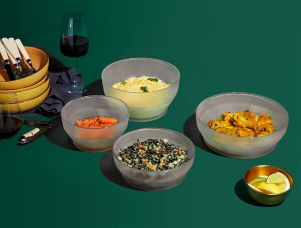 Anyday Cookware Microwave Dish Everyday Set With 4 Microwave-Safe Glass Storage Containers with Lids, 7.9" Large Deep Dish, 8.7” Large Shallow Dish, 6.3" Medium Deep Dish & 7.1" Medium Shallow Dish - Image 2
