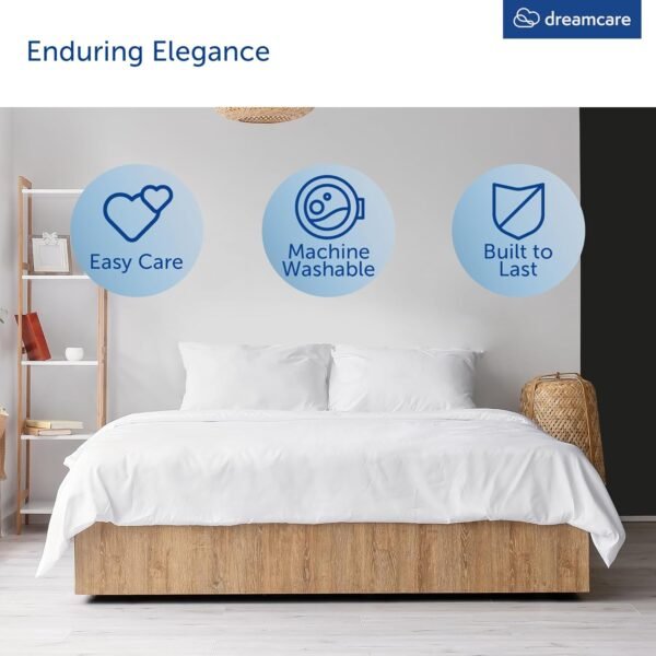 DREAMCARE 100% Viscose from Bamboo Sheets King Size - 4 Pc Luxury Cooling Sheets for Hot Sleepers, King Size Bed Sheets Set, Viscose from Bamboo Sheets Set (White) - Image 7