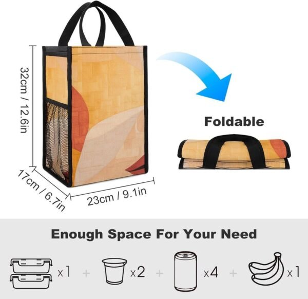 Lunch Bag for Women Men Lunch Box Reusable Retro Natural Pattern Lunch Tote Bag Leakproof Lunch Cooler Bag for Work - Image 2