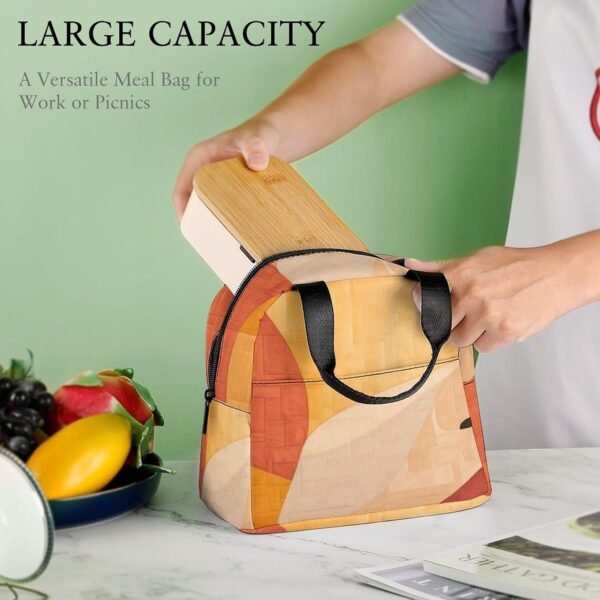 Lunch Bag for Women Men Lunch Box Reusable Retro Natural Pattern Lunch Tote Bag Leakproof Lunch Cooler Bag for Work - Image 8