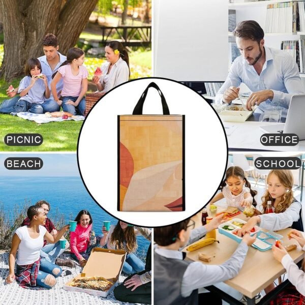 Lunch Bag for Women Men Lunch Box Reusable Retro Natural Pattern Lunch Tote Bag Leakproof Lunch Cooler Bag for Work - Image 6