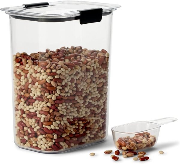 Rubbermaid Brilliance BPA-Free Food Storage Containers with Lids, Airtight, Kitchen and Pantry Organization Set, Includes 3 Containers and Scoops, Clear, 16 cups - Image 7