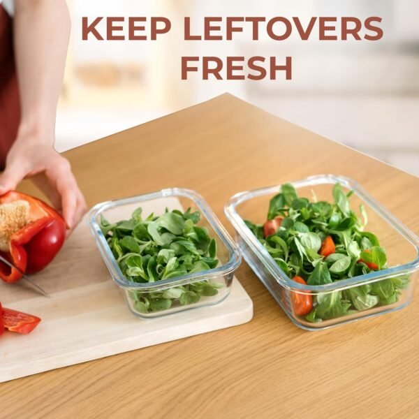 Razab 2700 ml / 92 Oz Large Glass Food Storage Containers with Vented Lids, BPA Free, Snap Locking Airtight & Leakproof Lids - Ideal for Baking, Casserole & Roasting - Freezer, Microwave & Oven Safe - Image 8