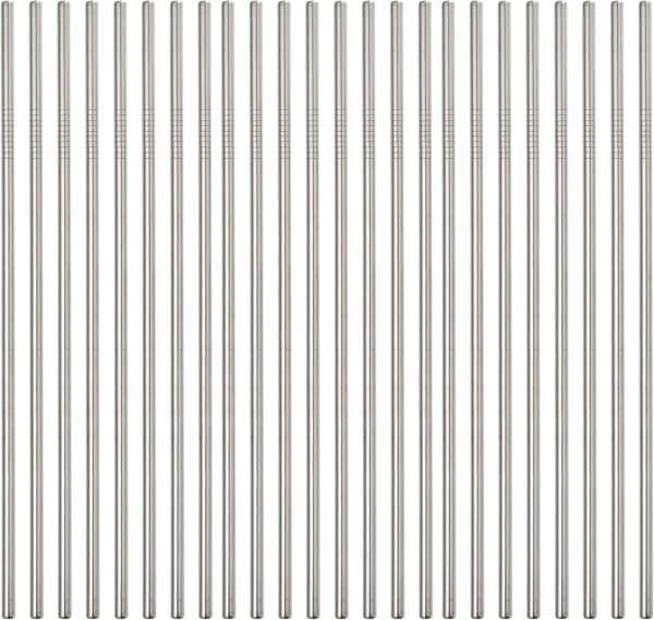 Set of 48 Stainless Steel Straws 10.5'' Reusable Metal Drinking Straws For 30oz Tumblers Yeti 6mm Diameter (48 Straight)