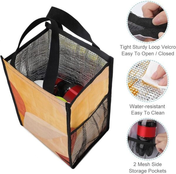 Lunch Bag for Women Men Lunch Box Reusable Retro Natural Pattern Lunch Tote Bag Leakproof Lunch Cooler Bag for Work - Image 3